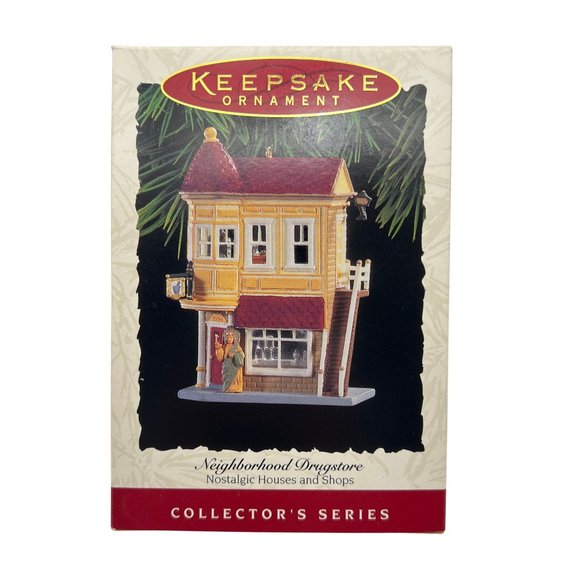 Hallmark Keepsake NEIGHBORHOOD DRUGSTORE Ornament Collectors Series 1994 NEW - Picture 1 of 8